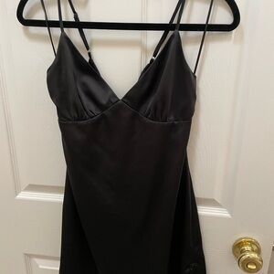 Hello Molly Black Satin Dress
